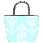 Blue Victorian Skulls Bucket Bag