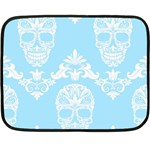 Blue Victorian Skulls Double Sided Fleece Blanket (Mini)