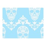 Blue Victorian Skulls Double Sided Flano Blanket (Mini)