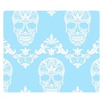 Blue Victorian Skulls Double Sided Flano Blanket (Small)