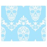 Blue Victorian Skulls Double Sided Flano Blanket (Medium)