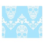 Blue Victorian Skulls Double Sided Flano Blanket (Large)