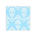 Blue Victorian Skulls Satin Bandana Scarf