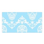 Blue Victorian Skulls Satin Shawl