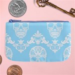 Blue Victorian Skulls Large Coin Purse