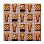 Gingham Chicken Waffles Tile Coaster