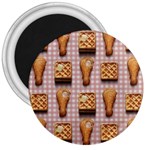 Gingham Chicken Waffles 3  Magnet