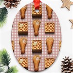 Gingham Chicken Waffles Ornament (Oval)