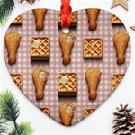 Gingham Chicken Waffles Ornament (Heart)