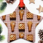 Gingham Chicken Waffles Ornament (Star)