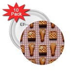 Gingham Chicken Waffles 2.25  Button (10 pack)