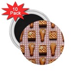 Gingham Chicken Waffles 2.25  Magnet (10 pack)