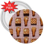 Gingham Chicken Waffles 3  Button (10 pack)