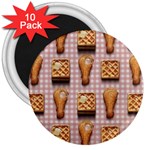 Gingham Chicken Waffles 3  Magnet (10 pack)