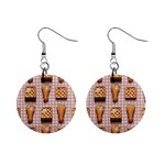 Gingham Chicken Waffles 1  Button Earrings