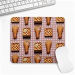 Gingham Chicken Waffles Large Mousepad