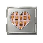 Gingham Chicken Waffles Mega Link Heart Italian Charm (18mm)