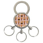 Gingham Chicken Waffles 3-Ring Key Chain