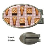 Gingham Chicken Waffles Money Clip (Oval)