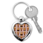 Gingham Chicken Waffles Key Chain (Heart)