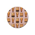 Gingham Chicken Waffles Magnet 3  (Round)