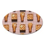 Gingham Chicken Waffles Magnet (Oval)