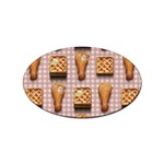 Gingham Chicken Waffles Sticker Oval (10 pack)