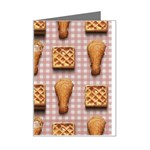 Gingham Chicken Waffles Mini Greeting Card