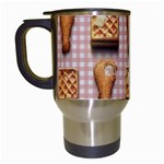 Gingham Chicken Waffles Travel Mug (White)