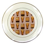 Gingham Chicken Waffles Porcelain Plate