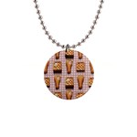 Gingham Chicken Waffles 1  Button Necklace