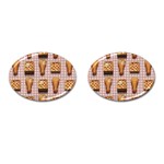 Gingham Chicken Waffles Cufflinks (Oval)