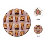 Gingham Chicken Waffles Playing Cards (Round)