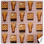 Gingham Chicken Waffles Canvas 12  x 12 