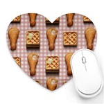 Gingham Chicken Waffles Heart Mousepad