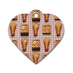 Gingham Chicken Waffles Dog Tag Heart (One Side)