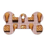 Gingham Chicken Waffles Dog Tag Bone (One Side)