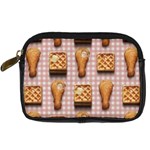 Gingham Chicken Waffles Digital Camera Leather Case