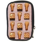 Gingham Chicken Waffles Compact Camera Leather Case