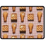 Gingham Chicken Waffles Fleece Blanket (Large)