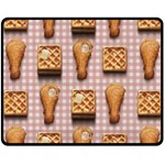 Gingham Chicken Waffles Fleece Blanket (Medium)