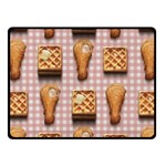 Gingham Chicken Waffles Fleece Blanket (Small)