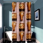 Gingham Chicken Waffles Shower Curtain 36  x 72  (Stall)