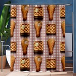 Gingham Chicken Waffles Shower Curtain 60  x 72  (Medium)