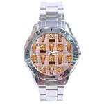 Gingham Chicken Waffles Stainless Steel Analogue Watch