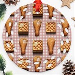 Gingham Chicken Waffles Ornament (Round Filigree)