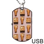 Gingham Chicken Waffles Dog Tag USB Flash (One Side)