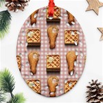 Gingham Chicken Waffles Ornament (Oval Filigree)