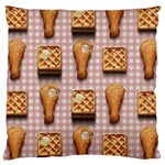 Gingham Chicken Waffles Large Cushion Case (One Side)