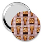 Gingham Chicken Waffles 3  Handbag Mirror